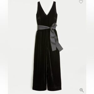 J.Crew velvet jumpsuit with belt